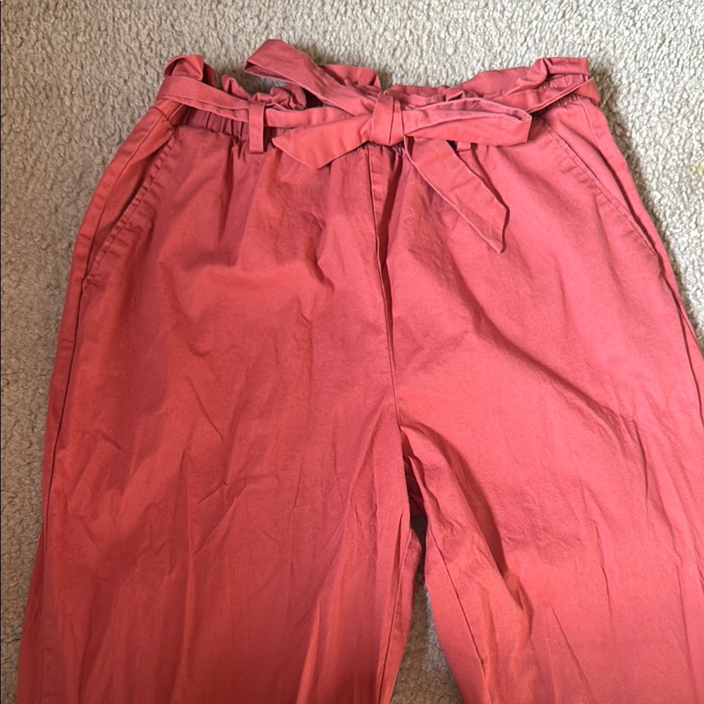 Coral Paperbag Waist Pants
